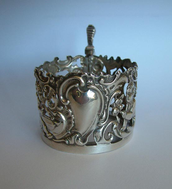 sterling silver cup or glass holder cherubs Birmingham 1887 or 1894